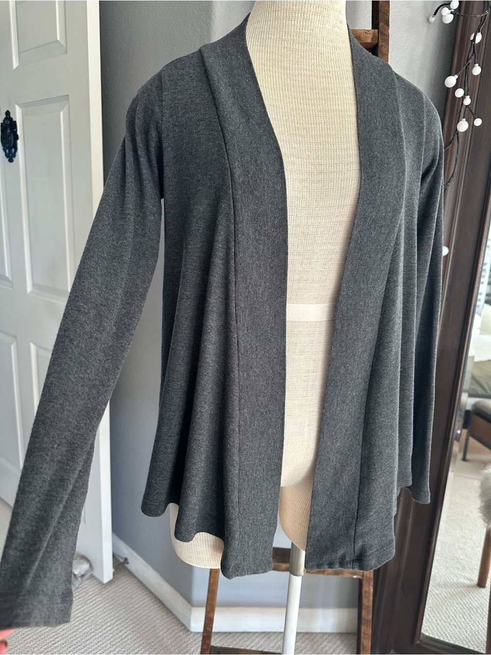 Splendid Dark Charcoal Open-Front Cardigan, size small - Picture 4 of 10